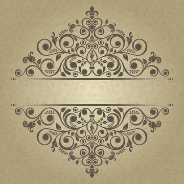 Wedding  Invitation  with baroque pattern Stock Illustration