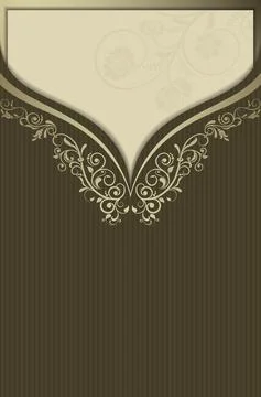 Wedding  Invitation  with baroque pattern Stock Illustration