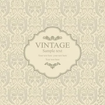 Wedding  Invitation  with baroque pattern Stock Illustration