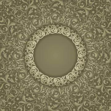 Wedding  Invitation  with baroque pattern Stock Illustration