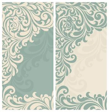 Wedding  Invitation  with baroque pattern Stock Illustration