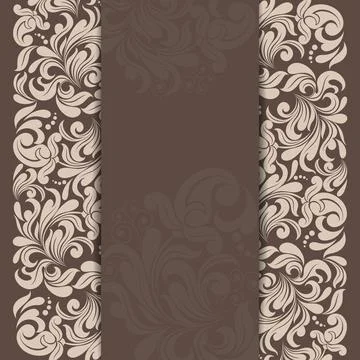 Wedding  Invitation  with baroque pattern Stock Illustration