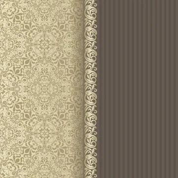 Wedding  Invitation  with baroque pattern Stock Illustration