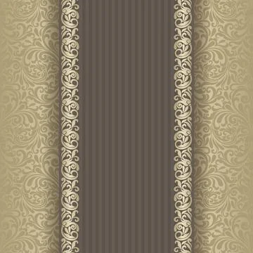 Wedding  Invitation  with baroque pattern Stock Illustration