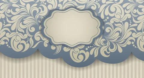 Wedding  Invitation  with baroque pattern Stock Illustration