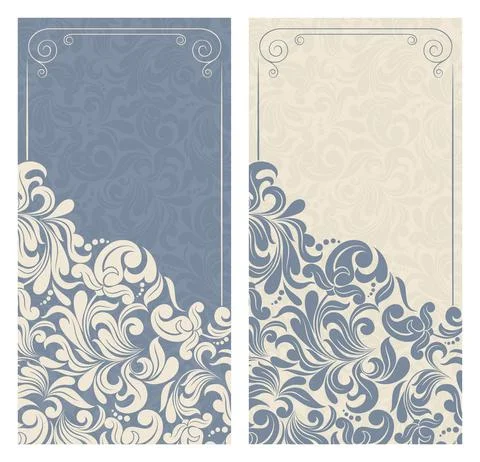 Wedding  Invitation  with baroque pattern Stock Illustration