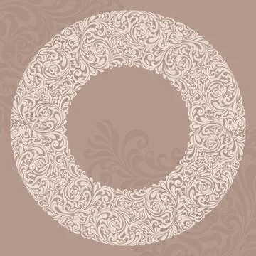 Wedding  Invitation  with baroque pattern Stock Illustration