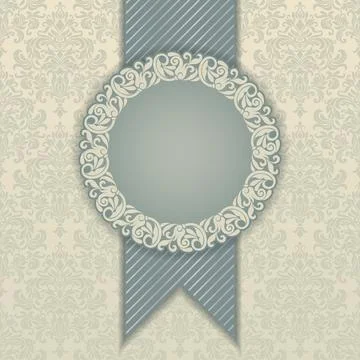 Wedding  Invitation  with baroque pattern Stock Illustration