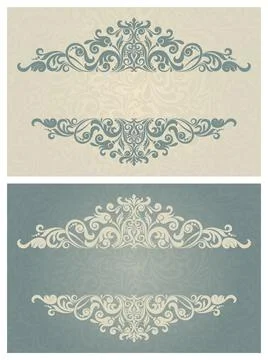 Wedding  Invitation  with baroque pattern Stock Illustration