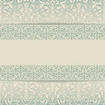 Wedding  Invitation  with baroque pattern Stock Illustration