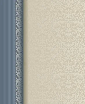 Wedding  Invitation  with baroque pattern Stock Illustration