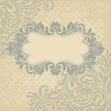 Wedding  Invitation  with baroque pattern Stock Illustration