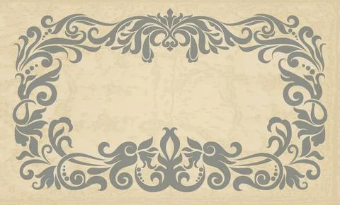 Wedding  Invitation  with baroque pattern Stock Illustration