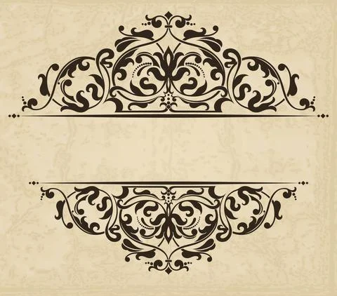 Wedding  Invitation  with baroque pattern Stock Illustration