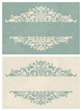 Wedding  Invitation  with baroque pattern Stock Illustration