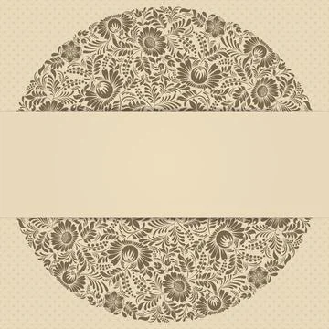 Wedding  Invitation  with baroque pattern Stock Illustration