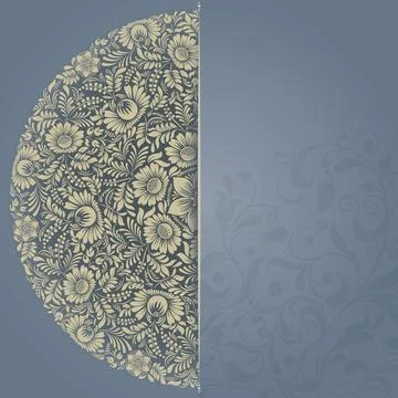 Wedding  Invitation  with baroque pattern Stock Illustration