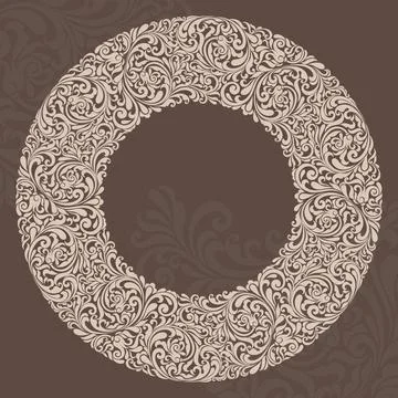 Wedding  Invitation  with baroque pattern Stock Illustration