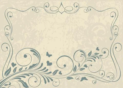 Wedding  Invitation  with baroque pattern Stock Illustration