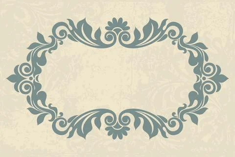 Wedding  Invitation  with baroque pattern Stock Illustration