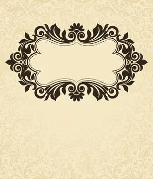 Wedding  Invitation  with baroque pattern Stock Illustration
