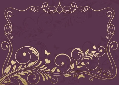 Wedding  Invitation  with baroque pattern Stock Illustration