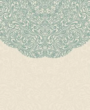 Wedding  Invitation  with baroque pattern Stock Illustration