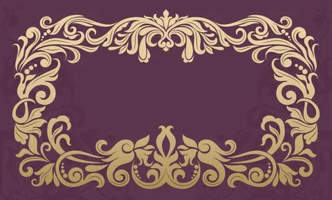 Wedding  Invitation  with baroque pattern Stock Illustration