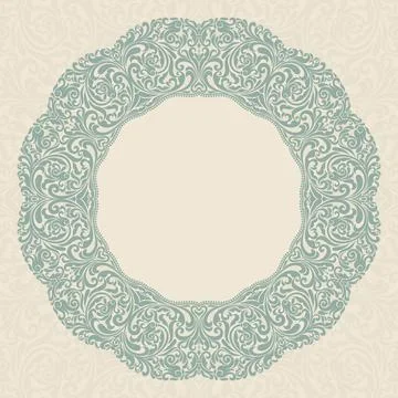 Wedding  Invitation  with baroque pattern Stock Illustration