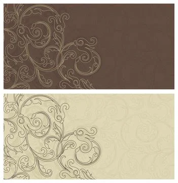 Wedding  Invitation  with baroque pattern Stock Illustration