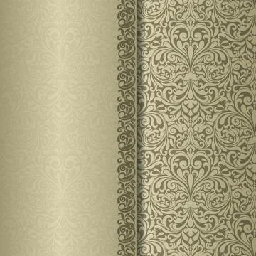 Wedding  Invitation  with baroque pattern Stock Illustration