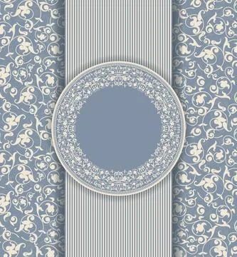 Wedding  Invitation  with baroque pattern Stock Illustration