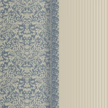 Wedding  Invitation  with baroque pattern Stock Illustration