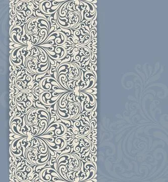 Wedding  Invitation  with baroque pattern Stock Illustration