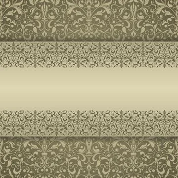 Wedding  Invitation  with baroque pattern Stock Illustration