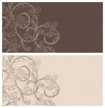 Wedding  Invitation  with baroque pattern Stock Illustration