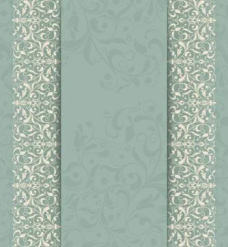 Wedding  Invitation  with baroque pattern Stock Illustration