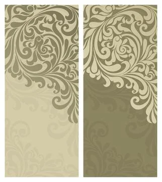 Wedding  Invitation  with baroque pattern Stock Illustration