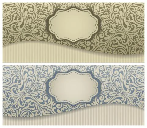 Wedding  Invitation  with baroque pattern Stock Illustration