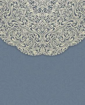 Wedding  Invitation  with baroque pattern Stock Illustration