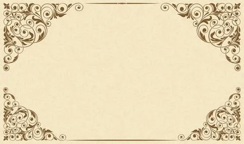 Wedding  Invitation  with baroque pattern Stock Illustration