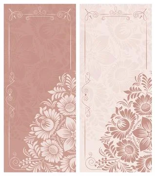 Wedding  Invitation  with baroque pattern Stock Illustration