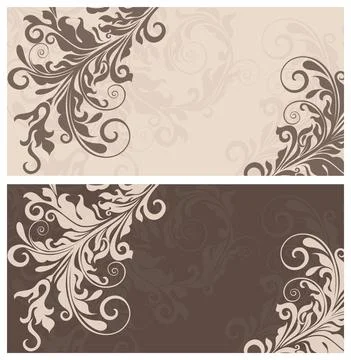 Wedding  Invitation  with baroque pattern Stock Illustration