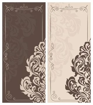 Wedding  Invitation  with baroque pattern Stock Illustration