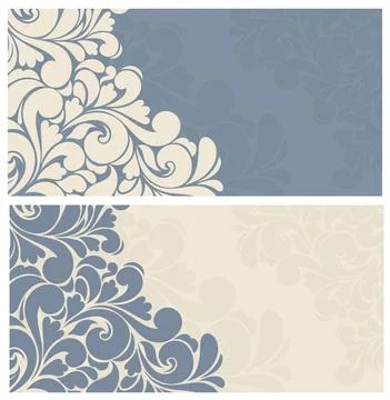 Wedding  Invitation  with baroque pattern Stock Illustration