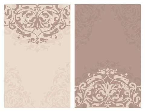 Wedding  Invitation  with baroque pattern Stock Illustration