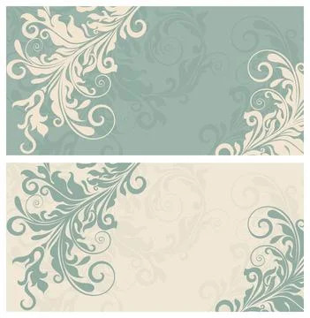 Wedding  Invitation  with baroque pattern Stock Illustration