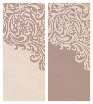 Wedding  Invitation  with baroque pattern Stock Illustration