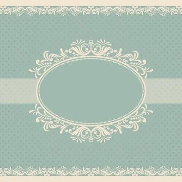 Wedding  Invitation  with baroque pattern Stock Illustration