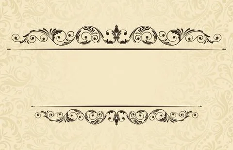 Wedding  Invitation  with baroque pattern Stock Illustration